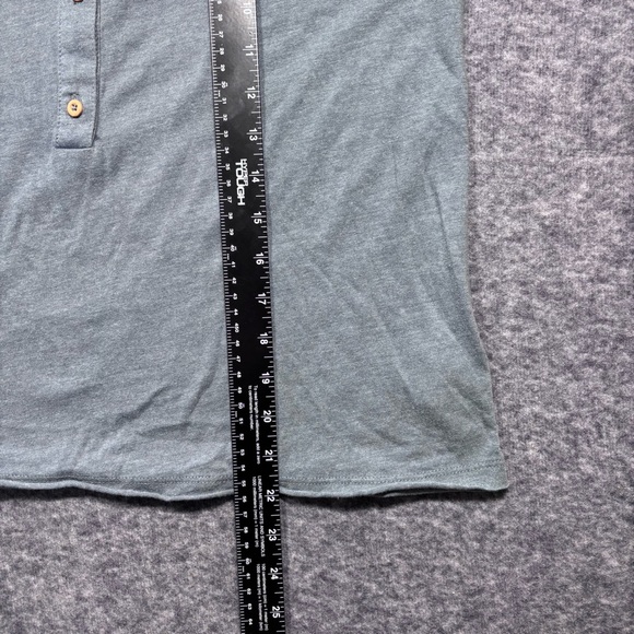 art class Long-Sleeve Henley in Heather Blue with Wood-Tone Buttons - Picture 8 of 15